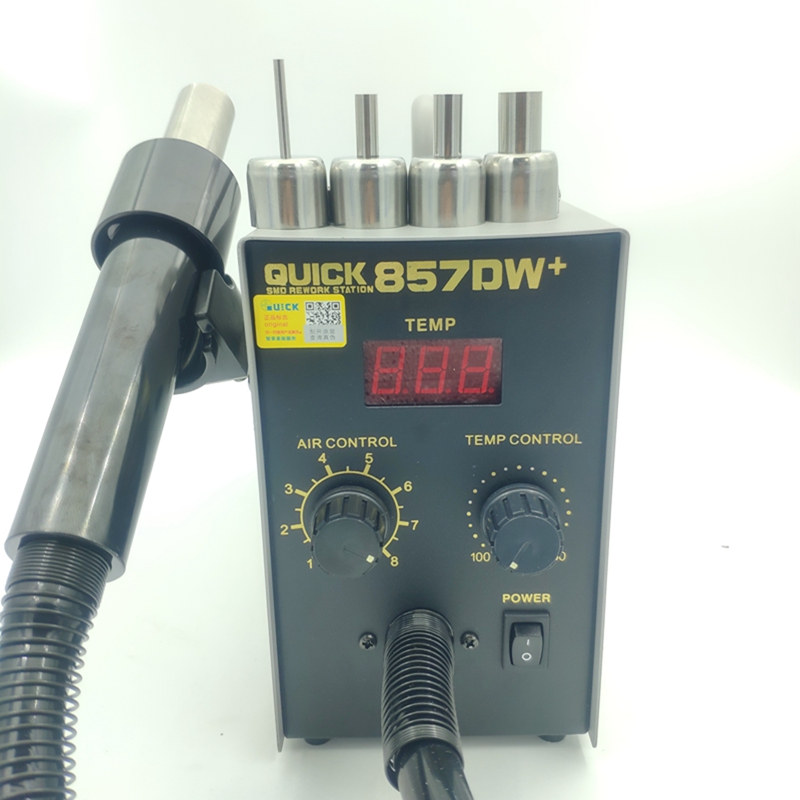 Changzhou QUICK Quick 857DW 857D number of display thermostatic straight wind board mobile phone repair hot wind gun pull-out welding desk