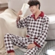 Mùa xuân và mùa thu nam đồ ngủ dài tay cotton trung niên nam cộng với phân bón XL nam cotton phục vụ nhà đồ pijama nam