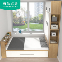 Whole house Small apartment Study Tatami drawer storage Air pressure lifting high box bed Wardrobe one cabinet combination customization