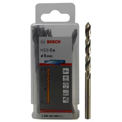 Original spot Bosch German Bosch straight handle HSS-CO cobalt containing stainless steel special twist drill drill bit 5mm