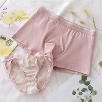 2-Piece National couple underwear cute cotton creative personality male flat corner set Hot