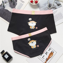 New cute cartoon couple underwear pure cotton modal cotton male flat angle female triangle comfortable waist suit