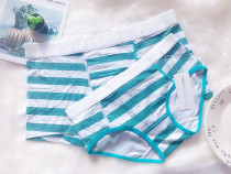Counter high quality striped couple panties Sexy pure cotton modal large size creative fun hot male flat angle