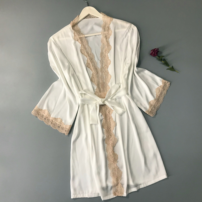 New Women's Thin Summer Silk Robe, Celebrity Influencer Style, Sexy Hanfu Chiffon Outer Robe, Lace Silk Dressing Gown