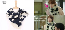 Korea] Healer Park Min-young original star two sides contrast color long scarf multi-color