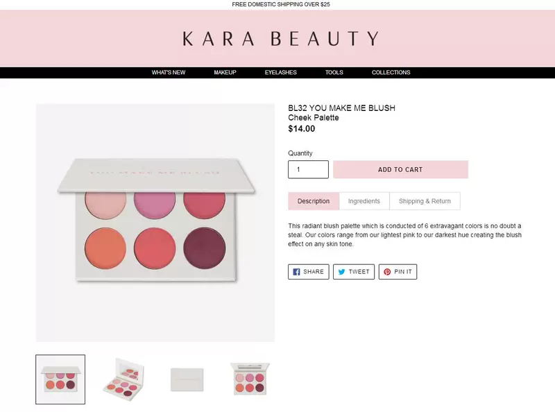 Spot American niche Kara Beauty You Make Me loạt cô gái tinh tế hàng ngày Bảng má hồng 6 màu - Blush / Cochineal