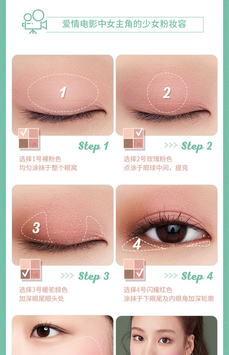 JOJO Variety Mini Eyeshadow Blush Set Box Nữ chính hãng Năm màu mơ ước Trang điểm cho người mới bắt đầu - Bóng mắt phấn mắt zeesea