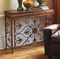 Trang chủ Iron Art Console Tủ Lối đi Bàn Bảng hình chữ nhật Tường bên Bàn sắt sưởi ấm Nội thất tùy chỉnh - Bàn / Bàn bàn ghế gỗ hương tân cổ điển	