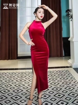 Body dress etiquette dress womens walk cheongsam winter classical dance teacher practice professional suit modern tutor 2959