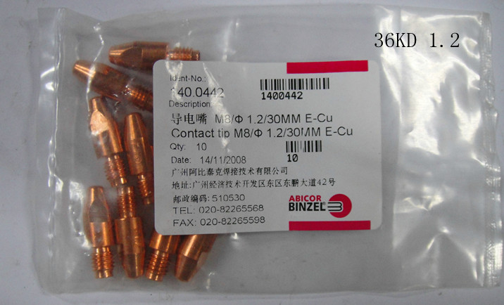 Binzel welding torch contact tip carbon dioxide contact tip 36KD contact tip 501D high quality contact tip