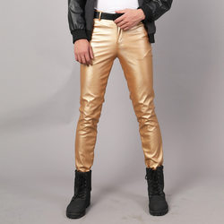 2021 New ແອວສູງ Elastic ກາງເກງ Leather Pants ຜູ້ຊາຍ Windproof Pants ຂີ່ລົດຈັກ Pants ລະດູຫນາວລົດຈັກ Pants ກັນນ້ໍາ Casual Pants