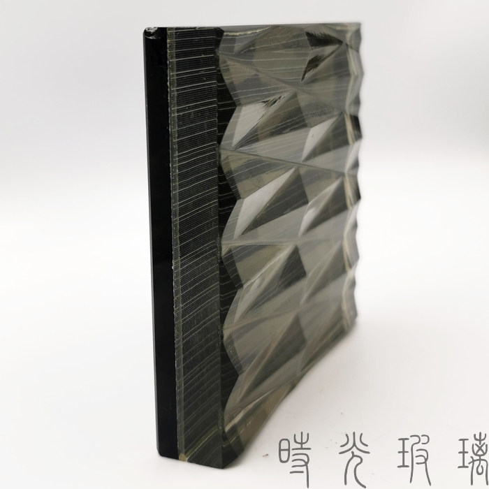 Art glass process glass diamond pattern Electric carving laminated mirror art glass