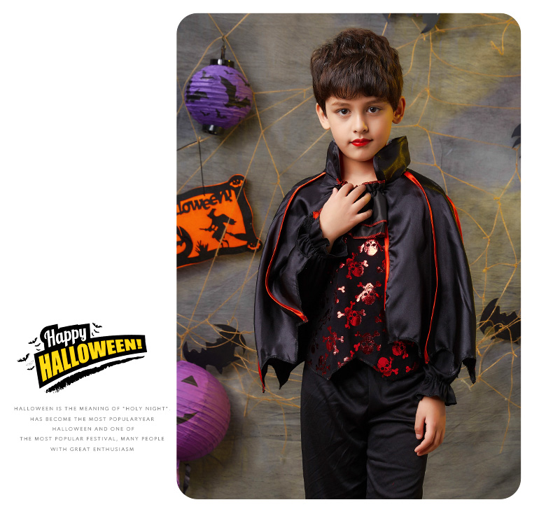 Halloween Quần áo trẻ em Phù thủy Công chúa Váy Công chúa Boy Boy Death Kinh dị Quần áo ma cà rồng Trang phục áo choàng kinh doanh quần áo trẻ em