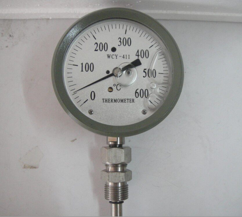 Zhaoqing shock-resistant bimetal thermometer WCY-411 0-600 degrees radial oil immersion thermometer