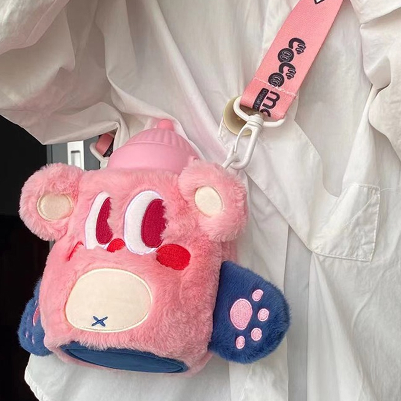 COCOMANGO Insulation Cup Children's Adult plush cute straw dual - use water cup 316 stainless steel students