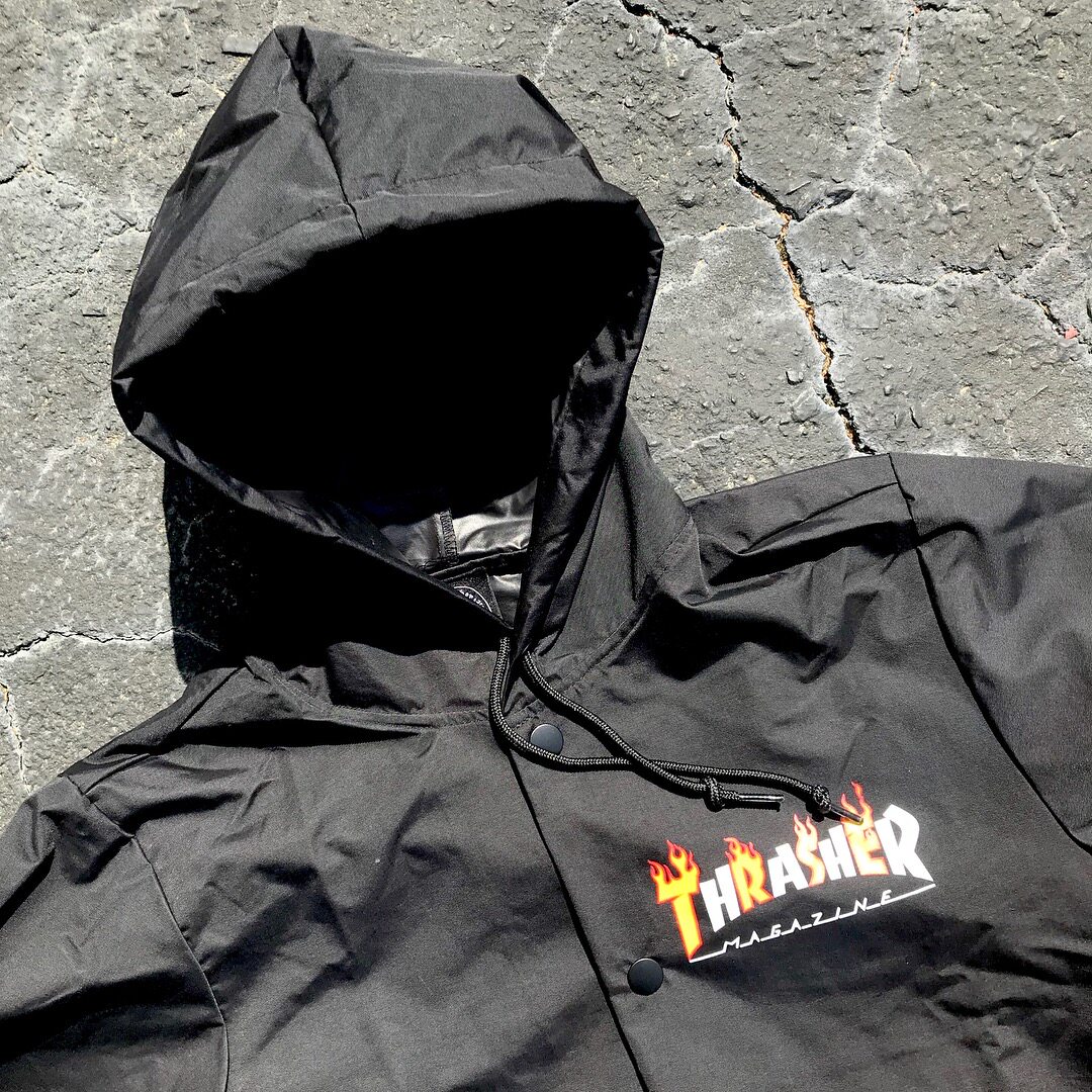 thrasher flame mag coach jacket