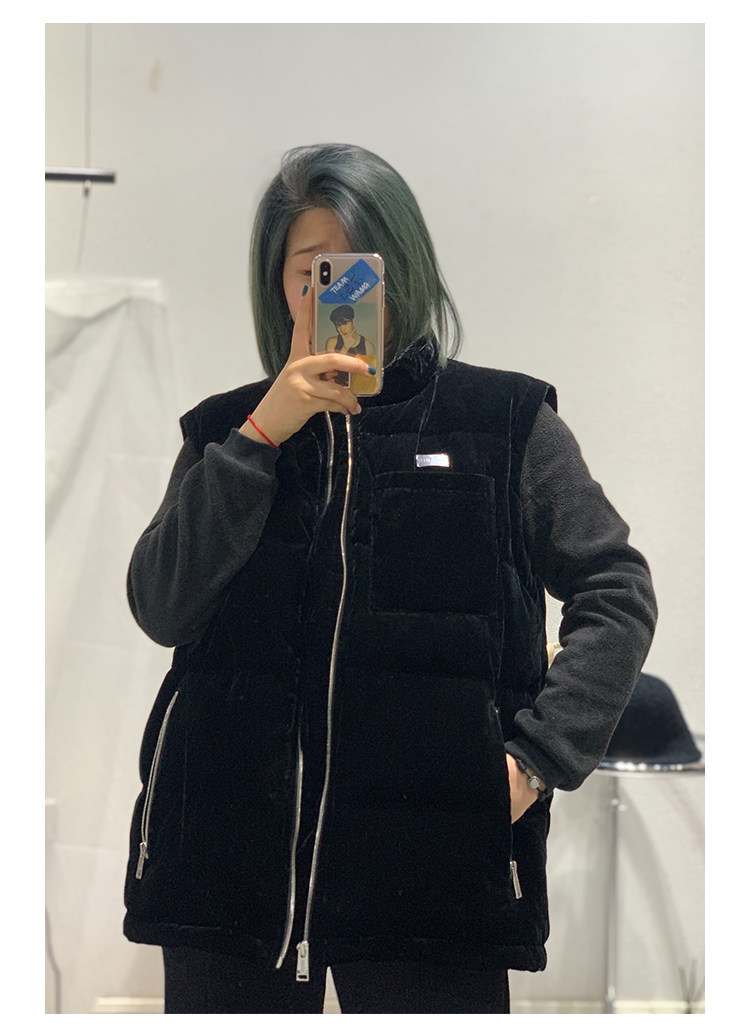 Жилеты 潮物woo team wang velvet down vest王嘉尔同款丝绒背心羽绒马甲 Tagkita