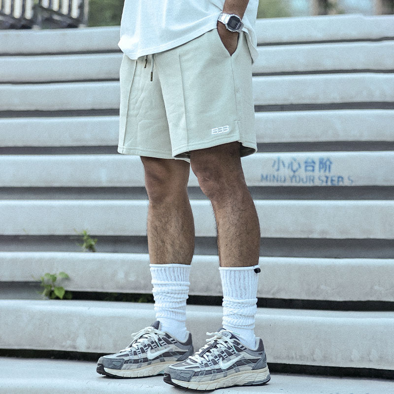 Ballho Summer New Shorts Unisex Terry Embroidery Trendy Sports Pants Loose Basketball Knee-Length Shorts Mid-Length Pants