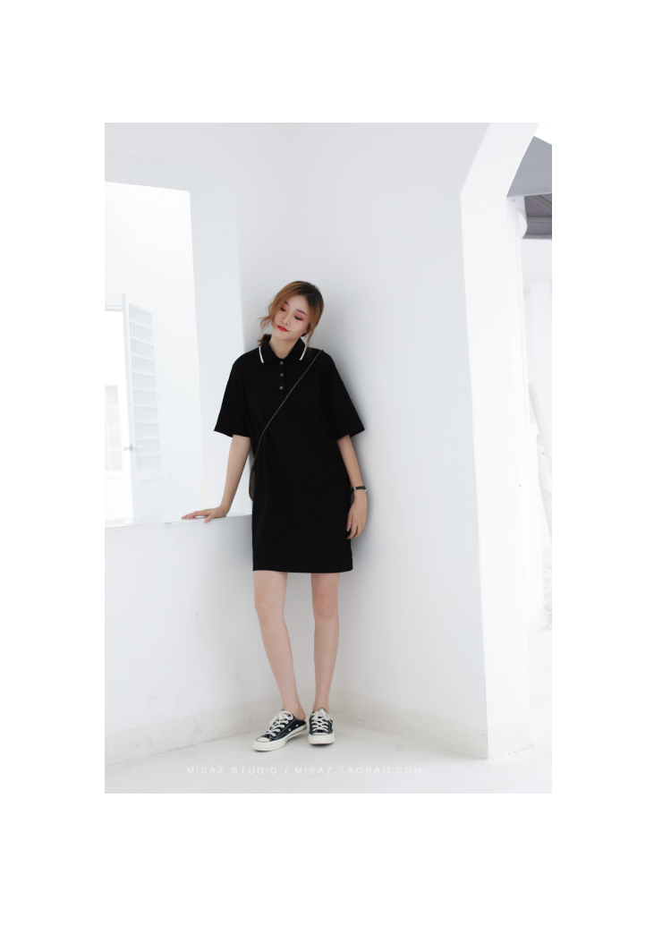 "Misaz x Summer Sản phẩm mới" - Khuyến nghị cho vấn đề này! ! Váy cổ áo POLO váy eo nhún	