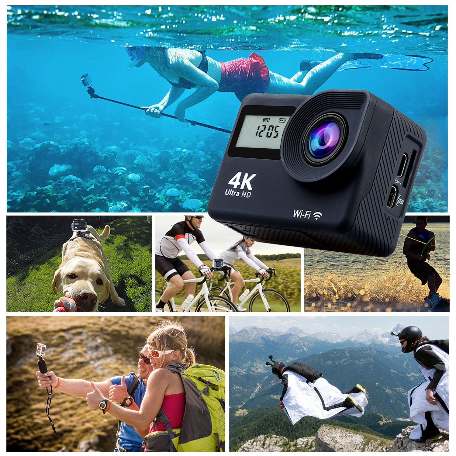 4K Wifi Sport Action Caméra Etanche à l'Ecran Tactile Vidéo DV