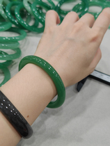 Shiyun Jinsheng Quality Selection Natural Aventurine Round Bar Bracelet Spinach Green Mint Green Light Green Clear Water Texture