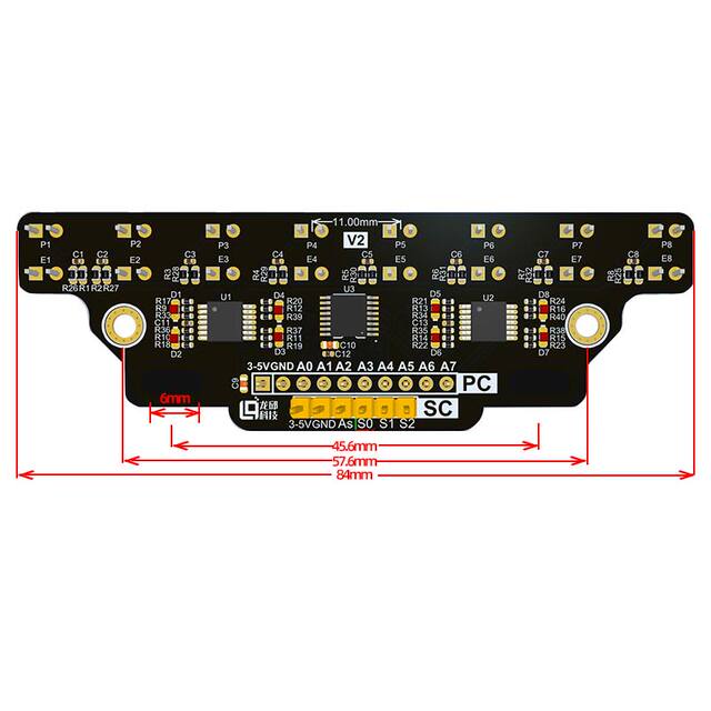 8-Channel 16-Channel Analog Grayscale Tracking and Obstacle Avoidance Sensor, Mcu-Free Smart Car Ti Cup Electronic Competition Longqiu