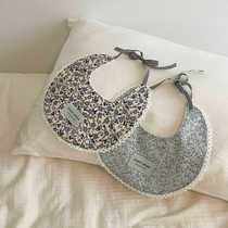 ins Korean genuine small floral high-looking baby waterproof saliva napkin food supplement lace bib bib pure cotton type A