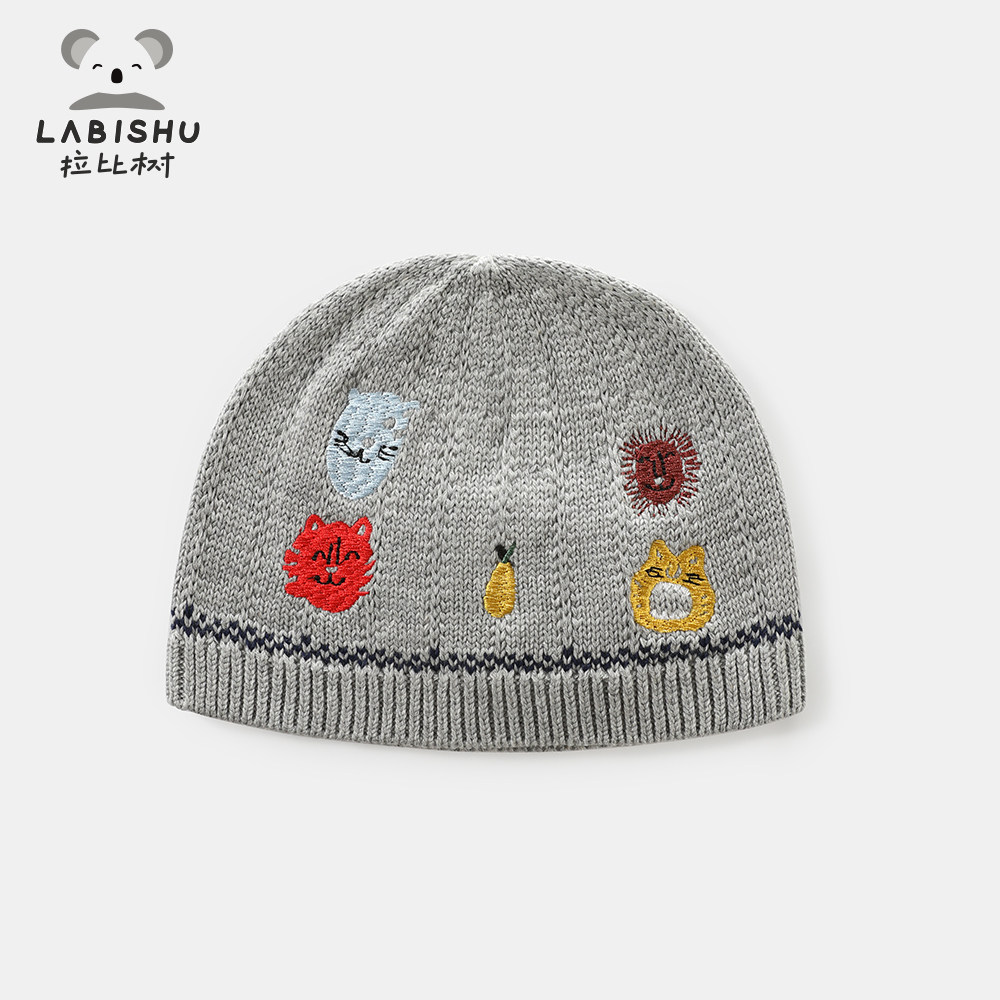 Boys knitted hats Rabbi tree 2019 autumn and winter new children's wool winter hats baby wool hats