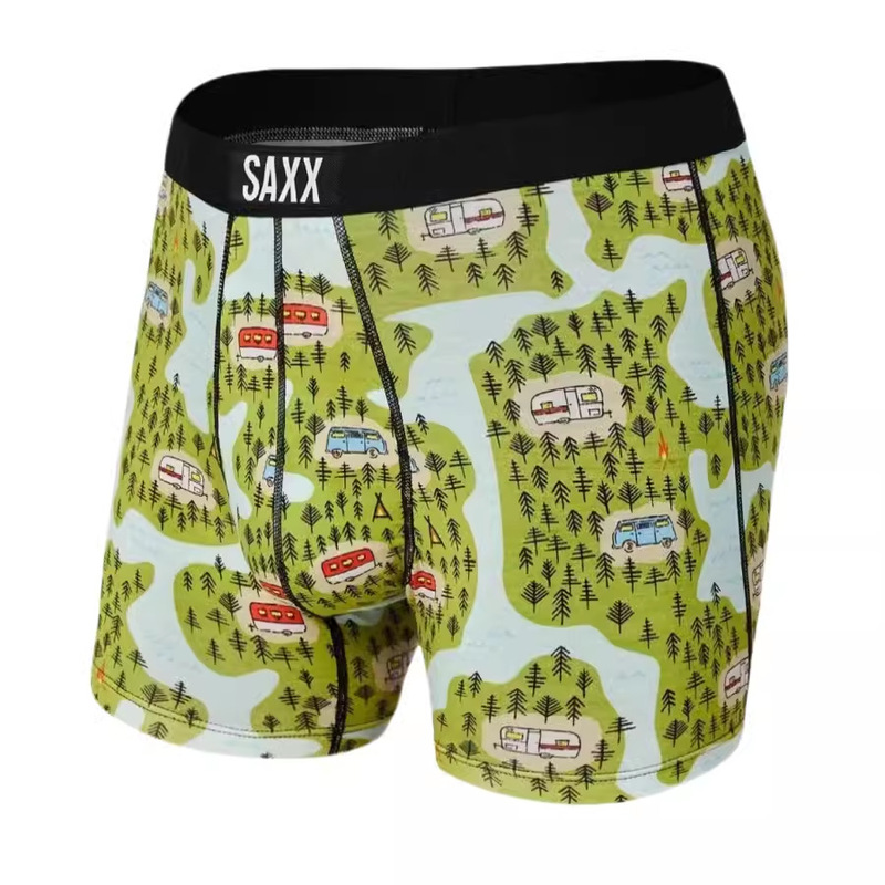 Men's Printed Modal Three-Dimensional Mesh Pocket Slim Fit Soft Comfortable Stretchy Quick-Drying Close-Fitting Men's Underwear Saxx