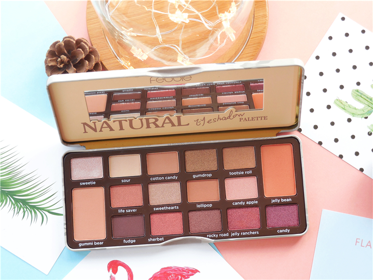 包邮 ~ Xuất khẩu Dubai FEBBLE Maple Leaf Rose Pumpkin Color 藕 Pink Pearlescent Matte Ins Eyeshadow phấn mắt giá học sinh