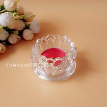 Thai Buddhas Lotus Lamp Holder Glass Boutique Lamp for the fragrant Lilly Buddha Changming lamp with a bowl candle rod wax