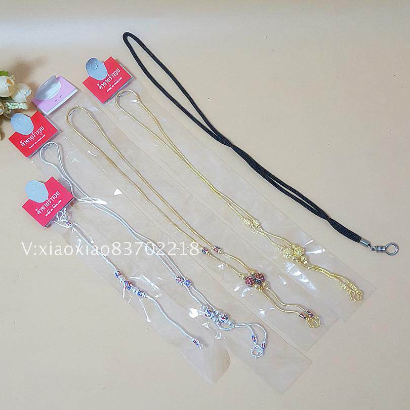 Thai Buddhist chain Thailand Buddha medal chain Handmade necklace with gold hanging rope Three hanging hand woven hanging rope