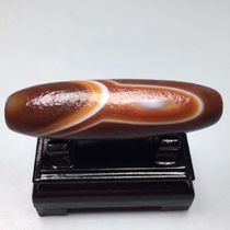 Natural silk wrapped old agate size 58 9x16 8mm material agate chalcedony antique old object