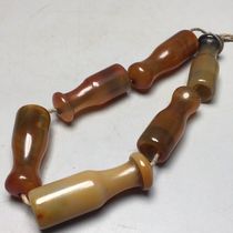 Natural silk wrapped old agate bracelet size 36 5x14mm material agate chalcedony antique antique