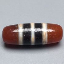 Tibetan red meat high oil pulp thread beads horseshoe pattern old dzi beads size 28x10 4mm material creative gift