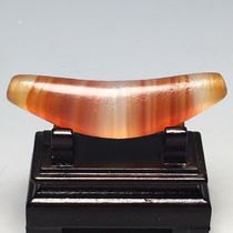 Natural silk-wrapped old agate horn with high oil coating Size 60 9x15 9mm Material Agate Chalcedony