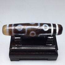 Tibetan high oil-coated nine-eye calcified horseshoe pattern old dzi beads size 56 6x13 4mm material old object