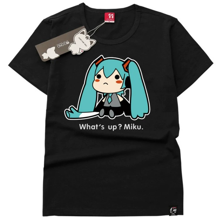 V nhà hoạt hình trò chơi xung quanh Hatsune Miku pixel in T-shirt phim hoạt hình hai nhân dân tệ quần áo nam giới và phụ nữ những người yêu thích hình dán mặt cười