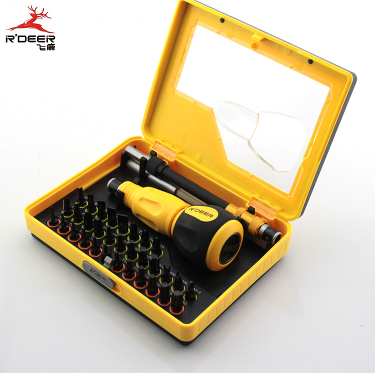 Hong Kong Flying Deer 34 Hop 1 Multi-purpose ratchet screw screwdriver Screwdriver Suit Ultra Short Shank Screwdriver 9172-Taobao