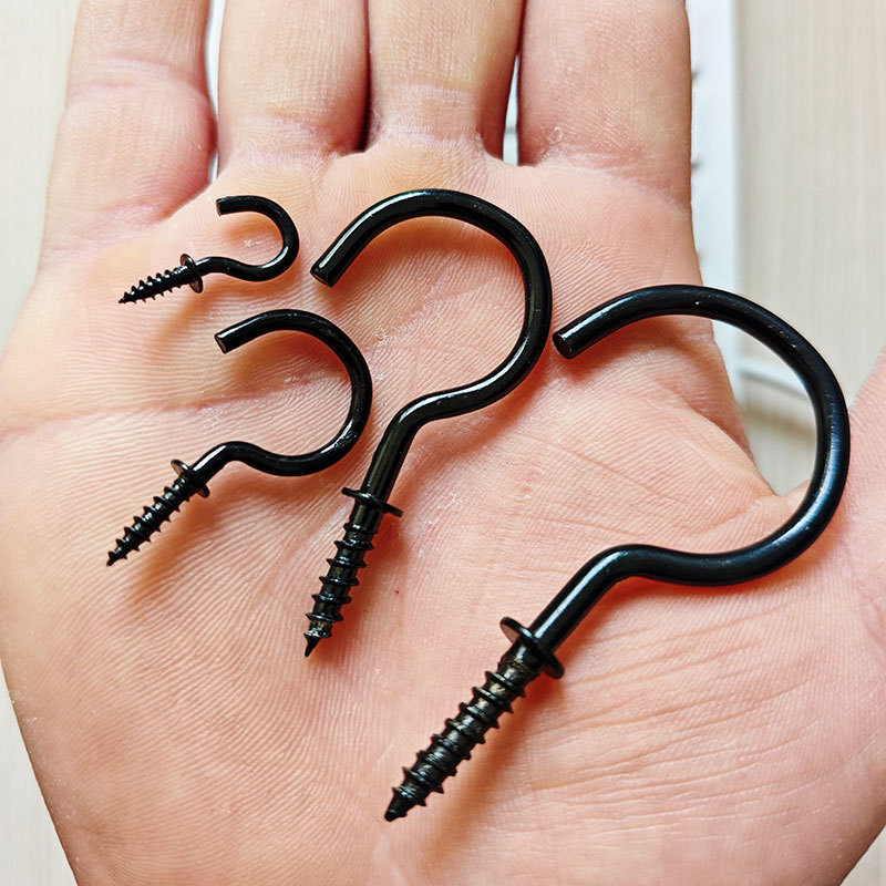 Black Eyelet Hooks, Open-End Hooks, Cup Hooks, Ceiling Hooks, Question Mark Hooks, Metal Accessories, Self-Tapping Screw Hooks