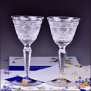 Germany brings back Meissen pure handmade cut crystal high foot to cup-Taobao