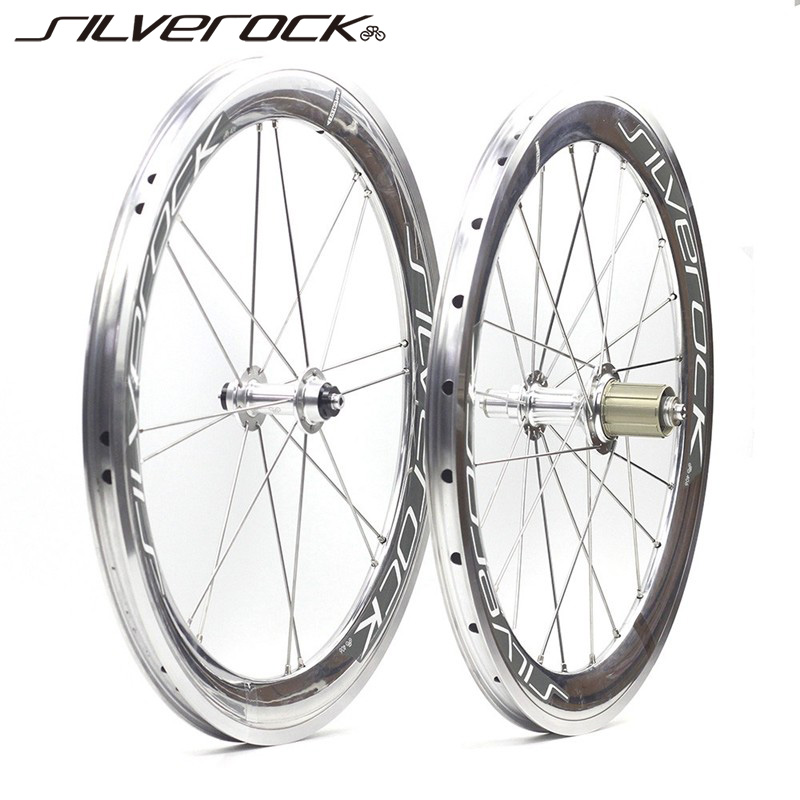 SILVEROCK aluminum alloy 20 inch wheelset small wheel road car 406 451 reel Peilin V brake C clip silver