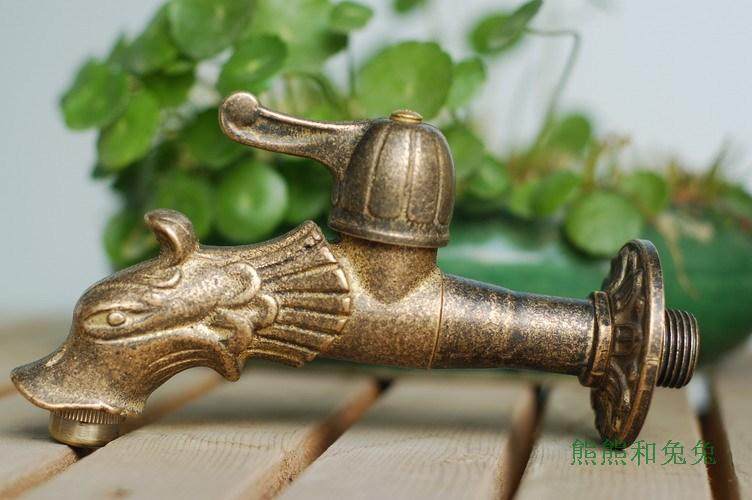 European European-style garden garden animal imitation ancient full copper washing machine Italy Fast opening dragon Black Dragon