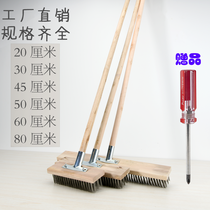 Long handle wire brush wooden handle stainless steel wire plastic nylon wire brush ground brush iron brush cleaning brush rust removal brush head mm