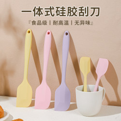 Silicone Spatula Baking Tool, High-Temperature Resistant Integrated Scraper, Large Spatula, Food-Grade Cake Cream Spatula, Small