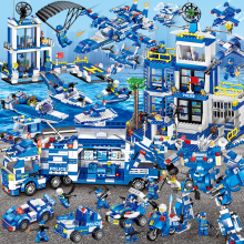 Urban Police Station Building Block Building Assembly Children's Toys Puzzle Special Police Boys 2024 New Gift