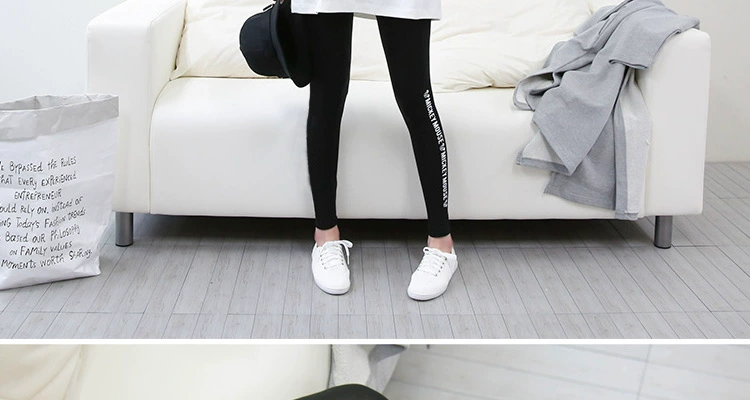 Quần legging mặc quần cotton mỏng, chân váy chữ cỡ lớn là quần thể thao mỏng màu đen mùa xuân và mùa thu Hàn Quốc