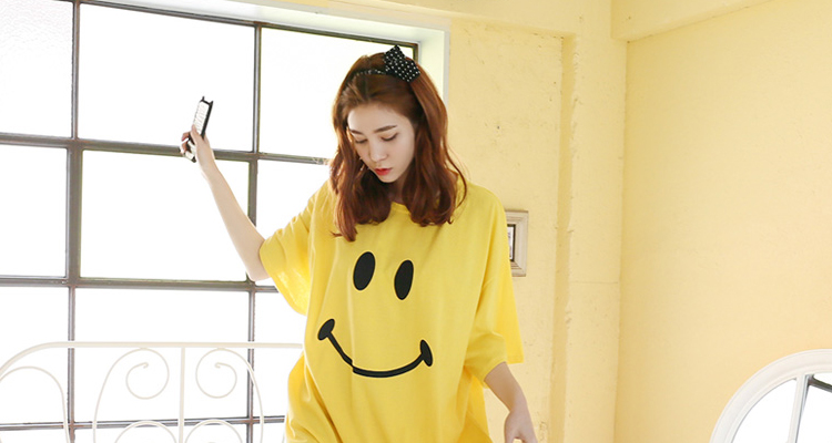 Váy ngủ cotton kích thước lớn nữ mùa hè phiên bản Hàn Quốc của phim hoạt hình dài tay áo thun ngắn giản dị dễ thương váy ngủ đẹp