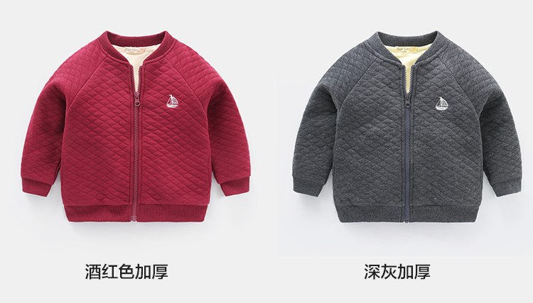 Áo khoác cotton bé trai dày 2018 mới thu đông thu đông áo khoác lông cho bé gái