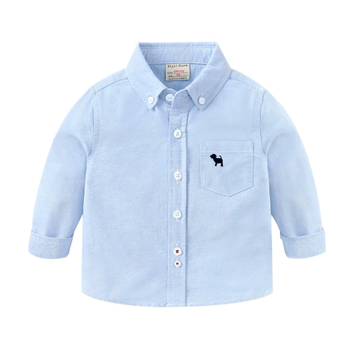 Хлопковая осенняя детская рубашка для мальчиков, детская одежда